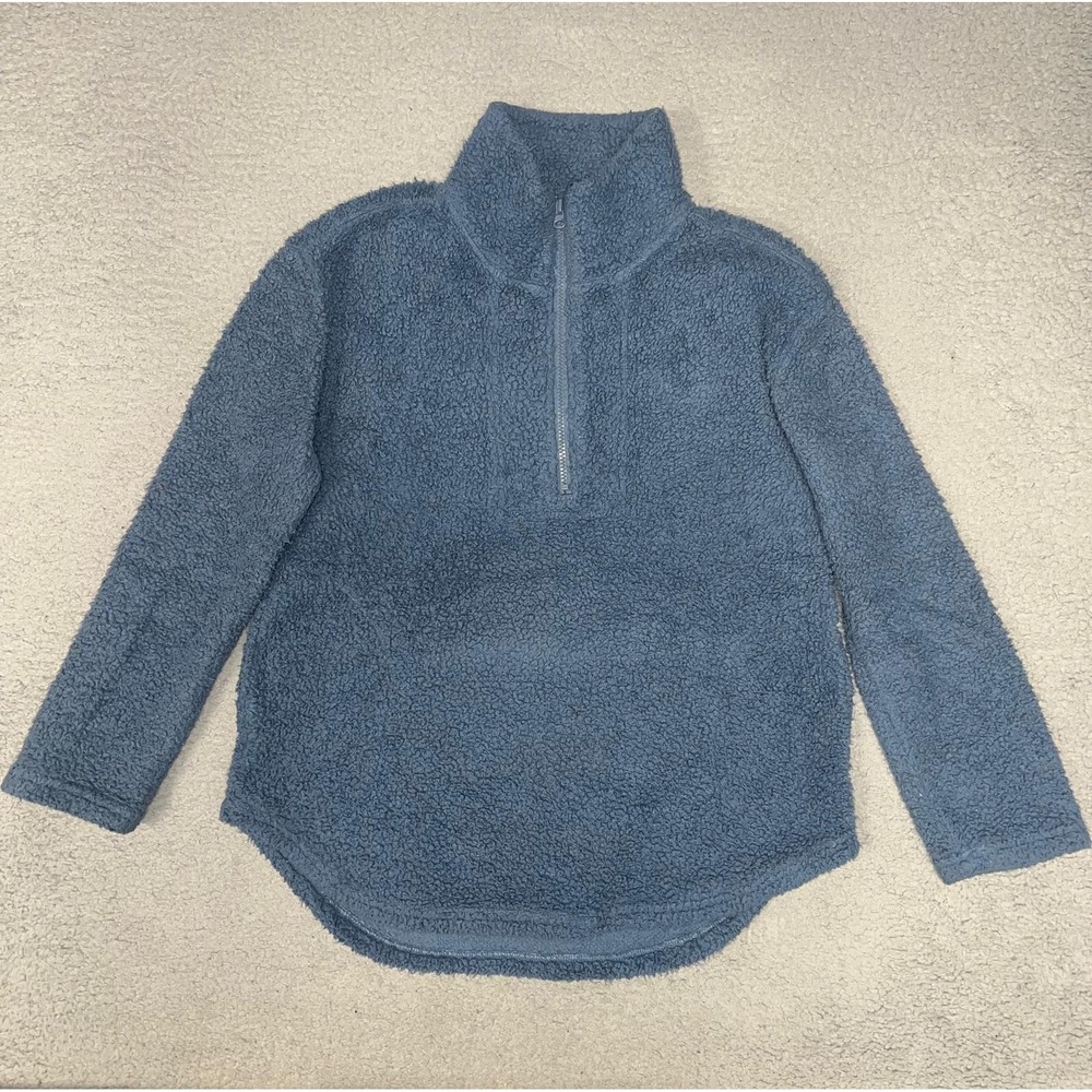 Koolaburra by UGG Sweater Women's Sz S Blue Brushed Sherpa Fleece ½ Zip Pullover